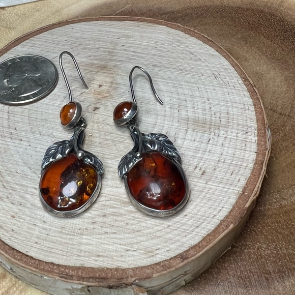 VTG| Amber Fruit Silver Earrings 🧡✨ - Picture 6 of 7